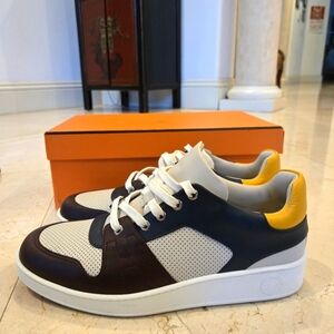 Hermes Homme Free Multicolor Beige Glaise  Size 42 Mens US 9